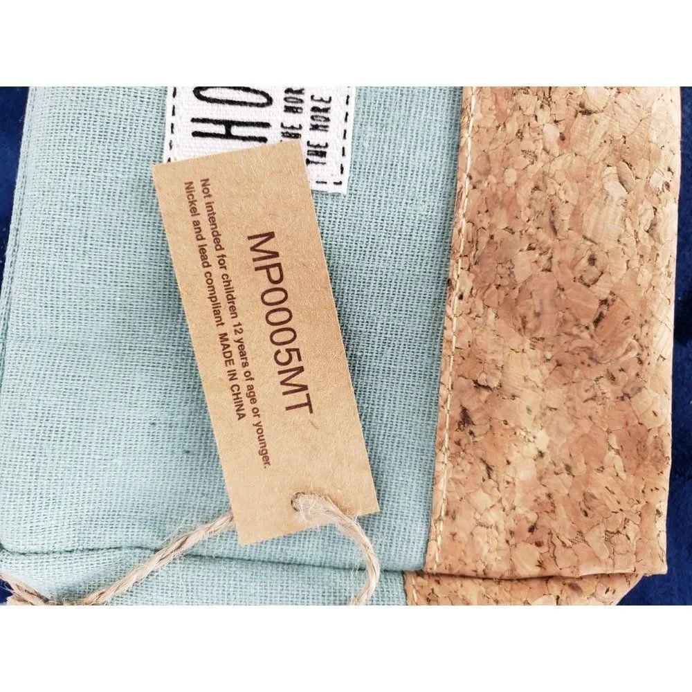 Hope Cosmetic Pouch Bag,‎ Multipurpose Makeup Wallet, Cotton Blend Eco Mint